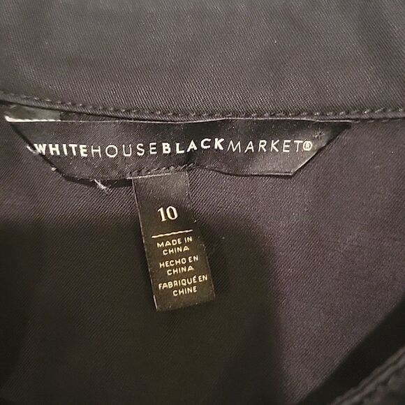 White House Black Market Black Utility Jacket Sz 10 - Picture 6 of 8